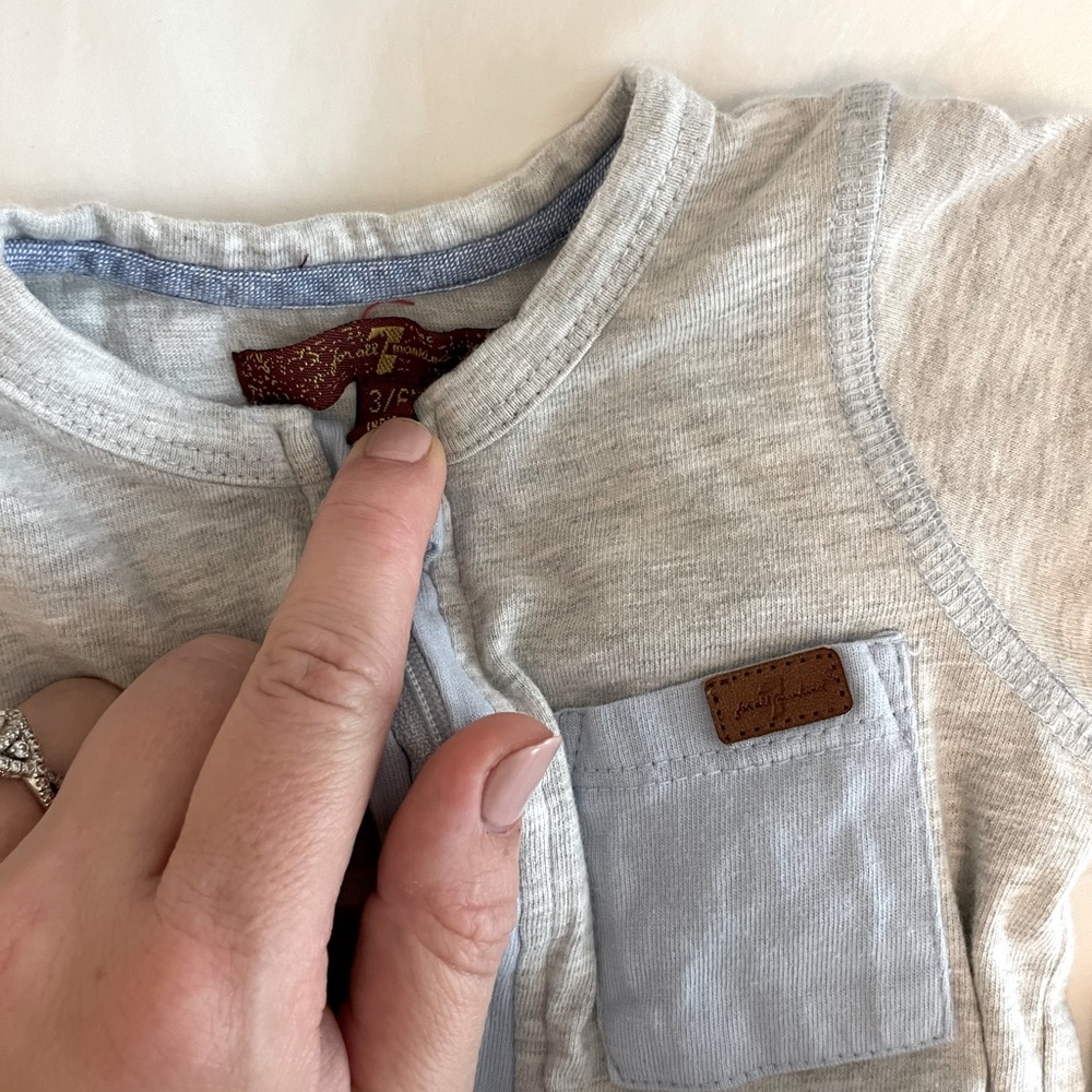 7forAllMankind Onesie with Leather Details